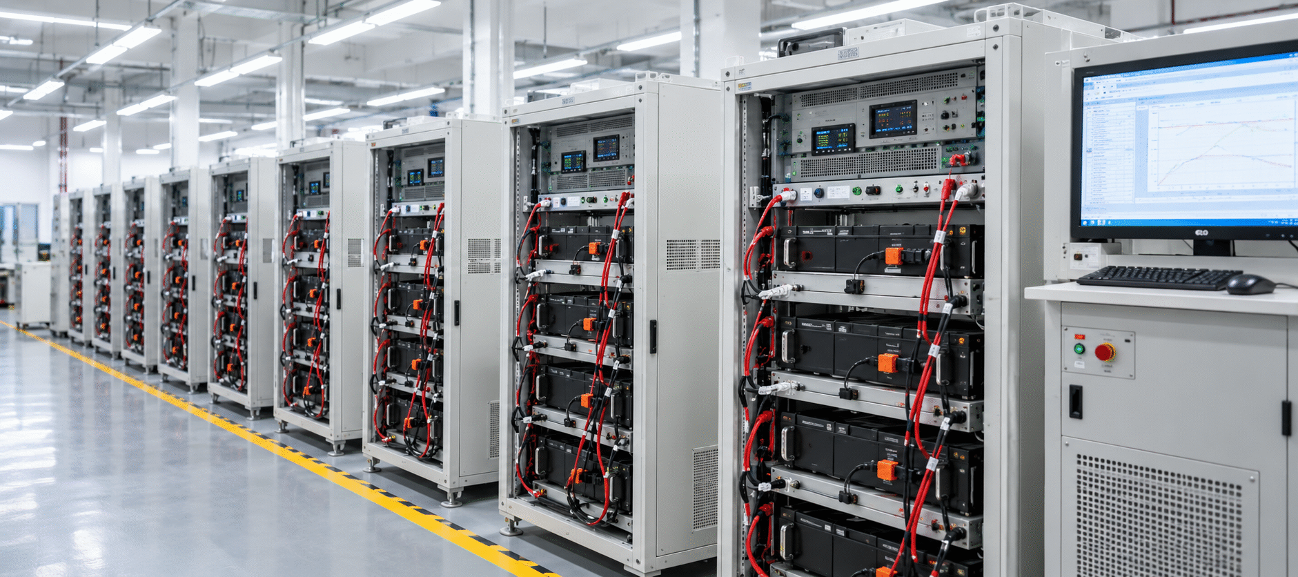 Illustrative battery testing equipment